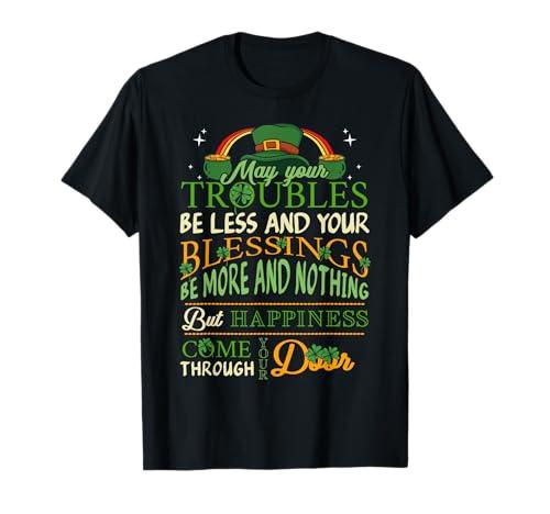 Irish Blessing St Patricks Day Leprechaun Rainbow Irish Gift T-Shirt, Small