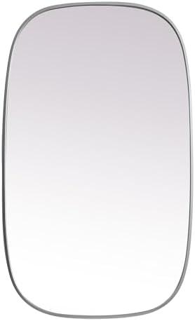 ARS Concepts Gleam, Metal Frame Oval Mirror 24X40 Inch in, Modern, Silver