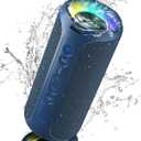Ortizan Bluetooth Speaker, Portable with Big Audio, Wireless Stereo, 40W Deep Bass, RGB Light, BT5.3, Waterproof Shower Speakers for Outdoor/Beach/Home, Electronic Gift, Blue