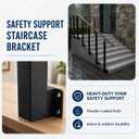 Side Mount Stair Railing Post 35.4in 2-Pack, Ultimate Heavy-Duty Iron Handrail Posts with 270 Adjustable Bracket, Easy Side Mount Installation for Indoor Stairs, Deck, Porch & Balcony