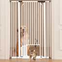 53in Extra Tall Cat Gate for Doorways No Drilling, Sturdy Tall Dog Gate, Pet Gate Easy of Use (White)