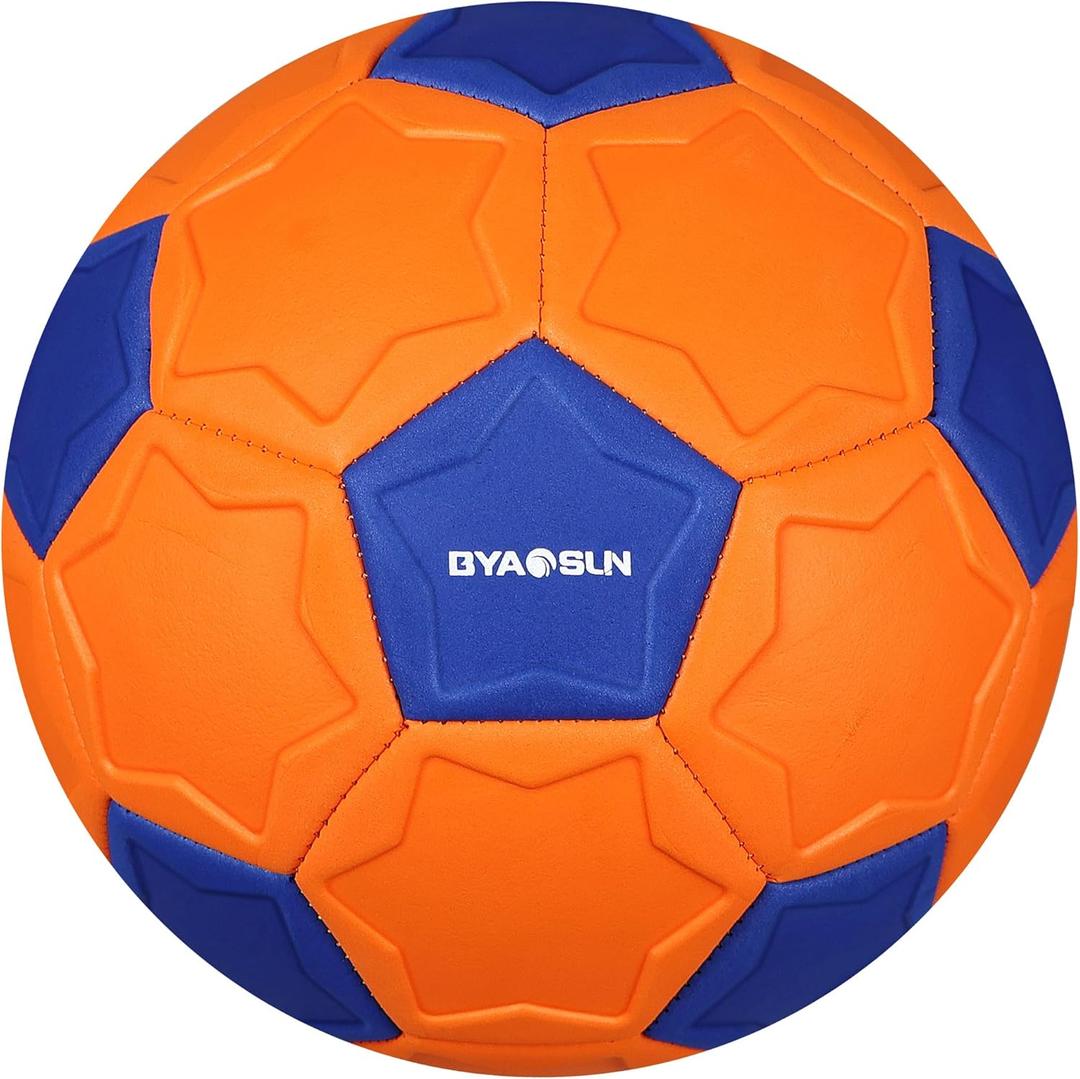 Curve Soccer Ball Size 4, Swerve Soft Balls for Outdoor and Indoor,Size 4 Soccer Ball for Boys and Girls (Orange Blue)