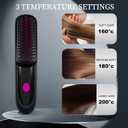 Go Brush Pro 2026 for Short Hair, Portable Straightener Brushes for Travel, with LCD Temperature Display, Fast Heating Cordless Mini Hair Brushes (Black)