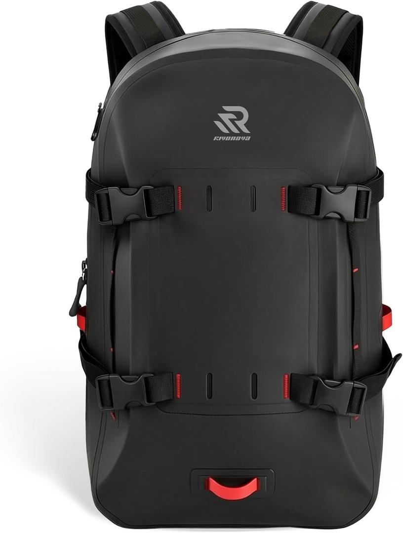 IPX7 Waterproof Backpack for Kayaking, Paddle Boarding, Boating, Premium 30L Dry Bag with Resin Zipper, Airtight Rugged Gear Protection Large Capacity for Men, Water Sports, Surfing, Black