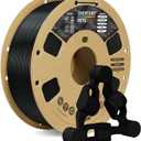 OVERTURE PETG 3D Printer Filament 1.75mm, Neatly Wound Durable PETG 1kg Spool (2.2lbs), Strong Toughness Filament, Dimensional Accuracy +/- 0.02mm, Fit Most FDM Printers (Black (1-Pack))