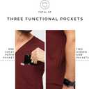 FIGS Chisec Scrub Top for Men 3 Pockets, Tailored Fit, Squared V-Neck, 4-Way Stretch, Moisture-Wicking (Red, S)