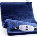 Massaging Weighted Heating Pad for Back Pain Relief,Heating Pads for Neck, Shoulder,Cramp,Portable Heated Pad with 3 Heat Settings & 6 Massage,18 Relaxing Combinations,Auto Off,12"*24",Dark Blue