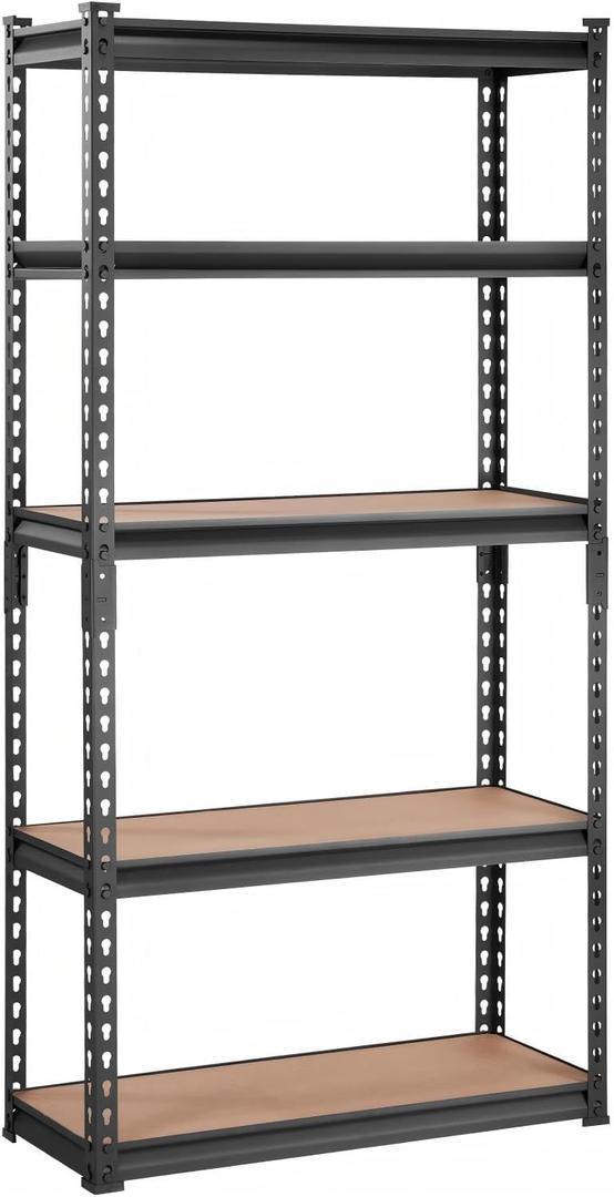 PeakPursuit Storage Shelving Unit, 5-Tier Adjustable Metal Storage Shelves, 30" L x 12" W x 60" H Heavy Duty Garage Storage Shelves for Kitchen Pantry Basement Bathroom Laundry