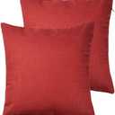 MIULEE Pack of 2 Decorative Linen Pillow Covers 15x15 Inch Red Farmhouse Soild Neutral Throw Pillow Covers Soft Accent Decorative Pillowcases Home Decors for Couch Sofa Bed Living Room