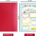 3 x Thank You Card Gift for Teacher, Fill in the Blank Appreciation Card from Kids, Interactive Thank You Gift for School Students, Cute End of Year Teacher Thank You Cards, 8.1 x 5.3 inches