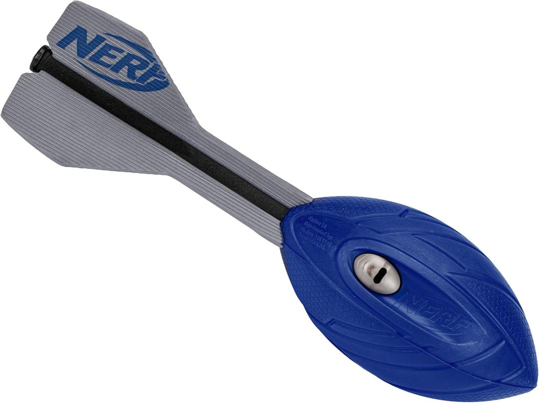 Nerf Vortex Aero Howler Foam Ball Classic Long-Distance Football - Flight-Optimizing Tail - Hand Grip Indoor and Outdoor Fun (Blue)