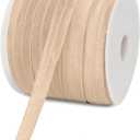 Teemico 50 Yards Elastic Stretch Foldover Ribbon Nylon Ribbon Rubber Band for Hair Ties Headbands,(15mm Width, Nude Color)