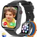 4G Kids Smart Watch Phone GPS, Smartwatch for Boys Girls Ages 4-12 Years with Video Call Chat Class Mode SOS Camera Alarm Games Parental App Touch Watch Gifts for Children (Includes SIM Card) Grey