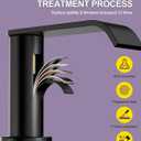 Homevacious Matte Black Waterfall Bathroom Faucet for Sink 3 Hole 8 Inch Widespread Bathroom Sink Faucets with Pop-up Drain Supply Lines Stainless Steel 2-Handle Bathroom Sink Faucet for Bath Vanity