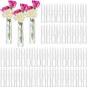 50 Pcs Plastic Bud Vases in Bulk Clear Small Flowers Vases for Centerpieces Wedding Decorations Home Banquet Formal Dinners Party Table Decor Office Ornaments (1.2 * 5.5inch,Pattern)