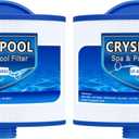 Cryspool 08002 Filter with 2" SAE Thread Compatible with PBF35, PBF50-F2S, 10-2785 Bullfrog Spa Filter, 8CH-950, FC-0536, XLS-834, 15052, AK-90311, 2 Pack