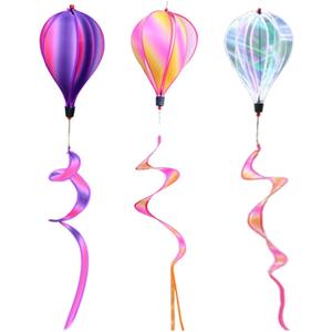3 Pack Rainbow Hot Air Balloon Wind Spinner Garden Pinwheels Whirligigs Wind Spinner Decorations Outdoor Hanging Decor Lawn Yard Windsock Ornaments