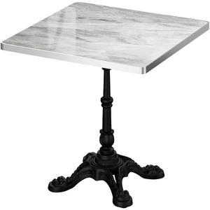 31.5" Square Sintered Stone Dining Table Indoor Outdoor Bistro Table | Grey Marble Top Tulip Table with Heavy-Duty Cast Iron Base, Waterproof Dining Table for 2-4, for Patio,Cafe,Restaurant (Only Table Top)