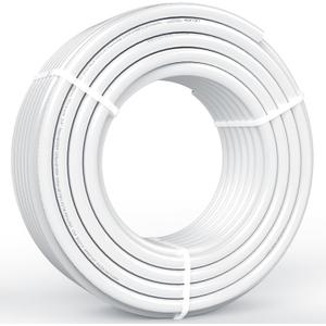 VEVOR PEX Pipe 3/4 Inch, 100 Feet Non-Oxygen Barrier PEX-B Flexible Pipe Tubing for Potable Water, for Hot/Cold Water & Easily Restore, Plumbing Applications with Free Cutter & Clamps,White