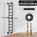 9FT Wall Mounted Ladder Heavy Duty 450lbs Capacity, 9-Step Steel Pipe Fire Escape Ladder for Egress Window & Basement, Industrial Wall/Floor-Mounted Loft