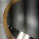 Entryway Mirror with Hooks, 30x18 Inch Boho Wall Mirror with Removable Shelf, Oval Solid Wood Framed, Handmade Rattan Wall Mirror for Over Sink, Bathroom, Bedroom, Living Room, Hallway, Vanity