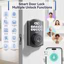 Y58 Built-in WiFi Fingerprint Door Lock, Keyless Entry Door Lock for Front, Smart Home & Apartment, App Control, 15-Min Easy Install, Grade 3 Anti Security, Matte Black
