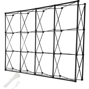 Portable Pop Up Display Stand, Tension Backdrop Booth Frame, Fabric Trade Show Exhibit Display Booth with Zips