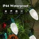 Minetom C9 LED Commercial Outdoor Christmas Lights 150 FT Heavy Duty Connectable UL Certified Pure White C9 Lights for Indoor Roofline Xmas Decor