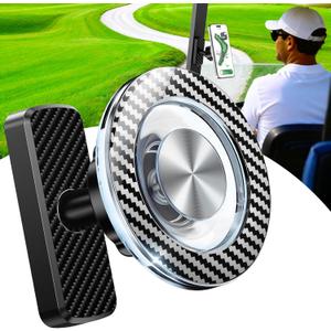 Magnetic Golf Cart Phone Holder, Golf Accessories Gifts for Men Dad Husband Unique, 360 Rotation Phone Mount for Golf Cart, Birthday Golf Gifts for Men Him Boyfriend, Golfers Must Haves Gadgets 2026 (Carbon Fiber)