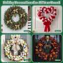 4 Pcs Wreath Hanger Christmas Holder for Front Door, 5 lb Adhesive Wall Hooks Door Hanger Stick on Christmas Stocking Holder Welcome Decoration Sign (Black)