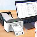 MUNBYN Label Holder for Rolls and Fan-Fold Labels, Thermal Sticker Roll Holder for Desktop Thermal Printer Shipping Supplies Industrial Paper, Black