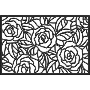 Calloway Mills AZ103761830 Black Rose Rubber Doormat, 18" x 30", Black
