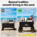 DXZ Beach Wagon Cart with Big Wheels for Sand – Folding Collapsible Wagon, Heavy Duty Wagons Carts Foldable for Beach, Camping, Outdoor Gear, Easy Setup Black Yellow