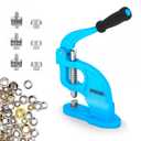 Heavy Duty Eyelet Grommet Machine Press Punch Tool Kit with 3 Dies & 900 Pcs Grommets, Self Piercing, Labor Saving, Corsetry Class Recommended