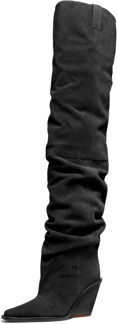Michael Kors Women's Noemie Over the Knee Heeled Boot (7.5, Black)