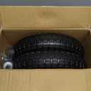 4.80/4.00-8 Flat Free Tire and Wheel, 14.5" Solid Wheelbarrow Tire with 3"-7" Adjustable Centered Hub, 5/8" & 3/4" Bearings, Universal Replacement for Garden Cart, Hand Truck, Dolly (2 Pack)