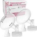 Nenesupply 21mm 2 pc Flanges Duckbill Valves Compatible with Spectra S2 S1 9 Plus Synergy Gold Breastpump Replacement to Spectra Pump Parts Flange Accessories Wide Mouth Work with Backflow Protector