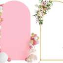 Wokceer 7.2 FT Wedding Arch Backdrop Stand and Arch Cover Metal Arch Stand with Arch Stand Cover for Birthday Party Wedding Ceremony Bridal Baby Shower Event Decor (Pink)
