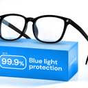 Gaoye Black Blue Light Glasses for Computer & Gaming - Anti UV Ray Lenses, Scratch-Resistant & Comfort Fit (Medium)