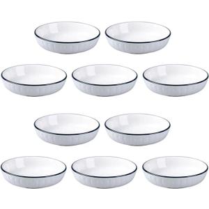 Ceramic Seasoning Dishes,Small Dip Bowls Set of 20, Ceramic Side Dishes Bowl, Sushi Dipping Bowl, Suitable for Ketchup, Sushi Dippingappetizerseasoning Kitchen Tableware (10)