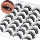Losha Lashes 14 Pairs Fluffy False Lashes Soft Handmade Fake Eyelashes Vegan Cat Eye Lashes that Like Lash Extensions (P01)
