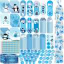 TOAPER 192PCS Winter Stationery Party Favors Bulk Winter Themed Stationery Treat Bags Birthday Supplies for Stocking Goodie Bags Stuffer Exchange School Games Prizes