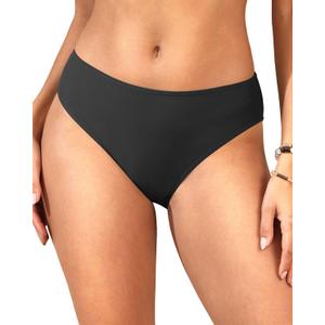Zmart Women Full Coverage Bikini Bottoms - Mid Rise Bathing Suit Swim Bottom Swimsuit Swimwear (Small, Black)