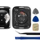 New Back Cover Glass Heart Rate Part Connector Compatible with Apple Watch Series 7 45mm (Only for GPS) with Upgraded Repair Tools Kit