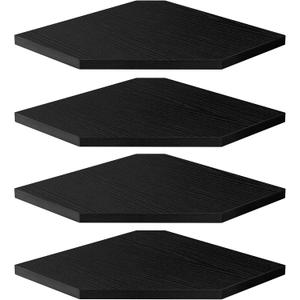 Corner Shelves 4-Pack for Bathroom & Kitchen, Space-Saving Floating Corner Wall Shelf with Easy Installation- Black (Set of 4)