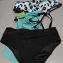 SHESHOW 2 Piece Tankini Swimsuits for Women Scoop Neck Ruched Blouson and Bottom Pink Bathing Suits M