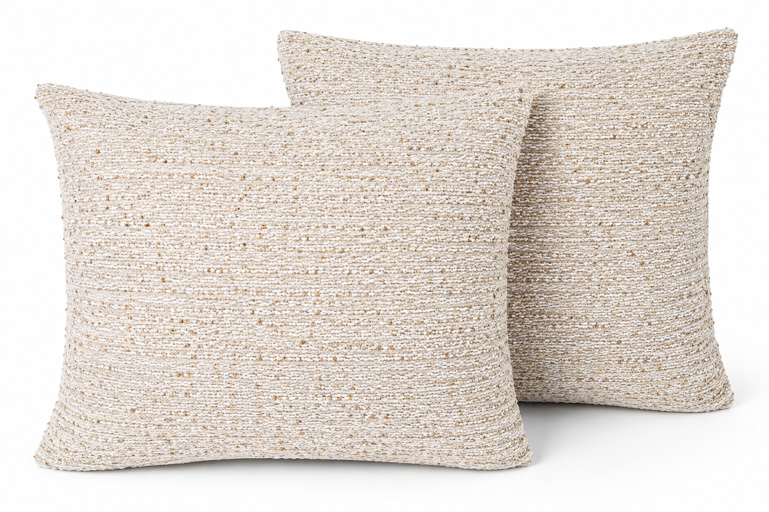 2 Pack Beige Pillow Case Covers