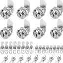 5/8" Zinc Alloy Cam Locks (8 Pack) with Keys - Keyed Alike Set for Mailbox, Toolbox and Pickup Trucks