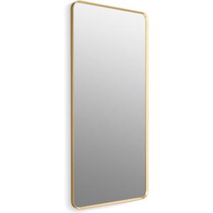 Kohler Essential 28 in. X 60 in. Rectangular Bathroom Vanity Mirror in Moderne Brushed Gold