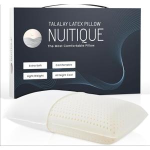 Talalay Latex Pillow, Natural Cooling Latex. Medium Firm, Ergonmic Support. for Side, Back & Stomach Sleepers. Breathable Comfort. 25  16 inches.